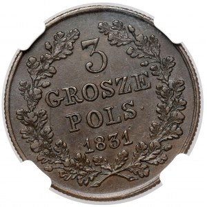 Powstanie Listopadowe, 3 grosze 1831 KG