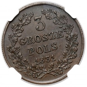 Novemberaufstand, 3 Pfennige 1831 KG