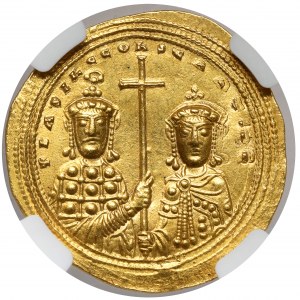 Byzanc, Basil II Bulgaroktonos a Konstantin VIII (976-1025), AV Histamenon Nomisma, Konstantinopol