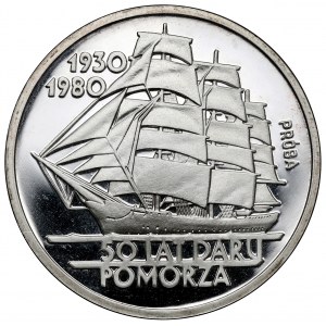 Vzorka SILVER 100 zlato 1980 50 rokov Dar Pomorza