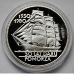 Próba SREBRO 100 złotych 1980 50 lat Daru Pomorza