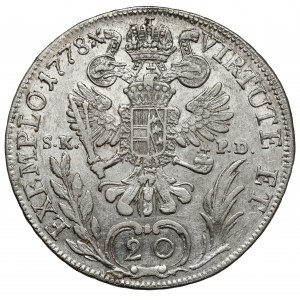 Austria, Joseph II, 20 kreuzer 1778-B, Kremnitz