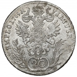 Rakúsko, Jozef II, 20 krajcars 1769-A, Viedeň