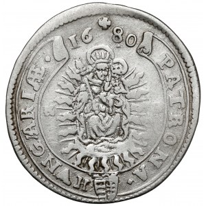 Maďarsko, Leopold I., 15 krajcarů 1680 KB