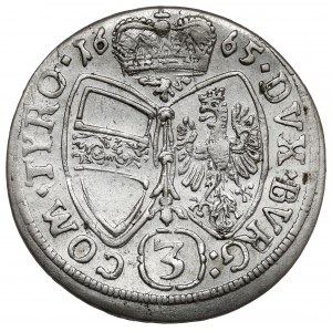 Austria, Sigismund Francis, 3 kreuzer 1665, Hall