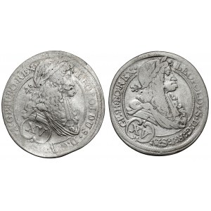 Rakúsko, Leopold I., 15 krajcars 1694 - rôzne mincovne - sada (2ks)