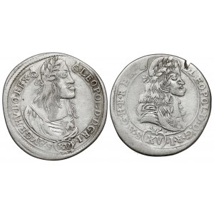 Maďarsko, Leopold I., 15 krajcars 1662-1685 KB - sada (2ks)