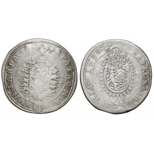 Hungary, Leopold I, 15 kreuzer 1676-1690 - lot (2pcs)