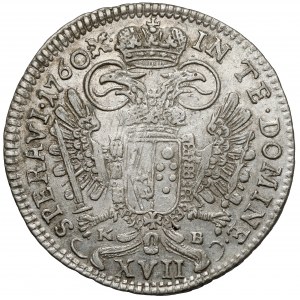 Österreich, Franz I., 17 krajcars 1760 KB, Kremnica