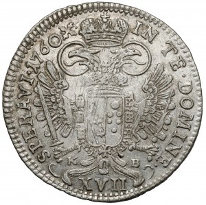 Austria, Franciszek I, 17 krajcarów 1760 KB, Kremnica