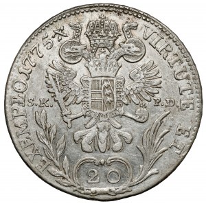Rakousko, Josef II, 20 krajcars 1775-B, Kremnica