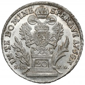 Rakúsko, František I., 20 krajcars 1765 BO, Kremnica