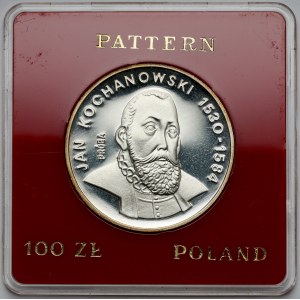 Próba SREBRO 100 złotych 1980 Jan Kochanowski