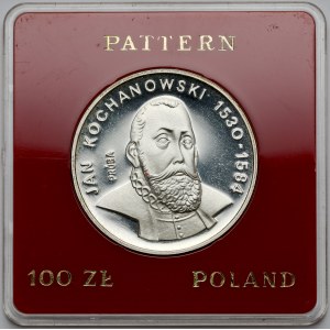 Próba SREBRO 100 złotych 1980 Jan Kochanowski
