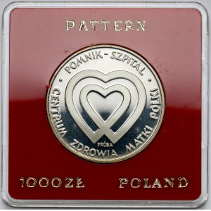 Próba SREBRO 1.000 złotych 1986 Pomnik - Szpital