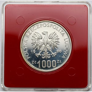 Próba SREBRO 1.000 złotych 1986 Pomnik - Szpital