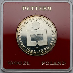 Próba SREBRO 1.000 złotych 1986 Narodowy czyn pomocy szkole