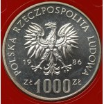 Próba SREBRO 1.000 złotych 1986 Narodowy czyn pomocy szkole