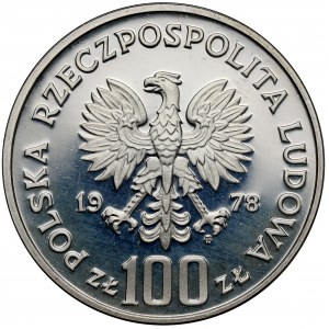 Próba SREBRO 100 złotych 1978 Głowa Łosia