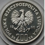 Próba SREBRO 200 złotych 1980 Bolesław I Chrobry - półpostać