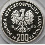 Striebro 200 zlatých vzorka 1982 Boleslav III Krzywousty - polovičná figúra
