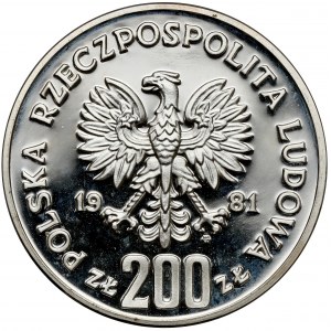 Próba SREBRO 200 złotych 1981 Bolesław II Śmiały - półpostać