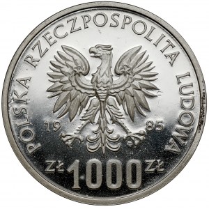 Próba SREBRO 1.000 złotych 1985 Przemysław II - półpostać