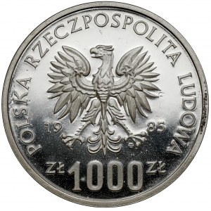 Vzorka STRIEBRO 1 000 zlatých 1985 Przemysław II - polovičná figúra