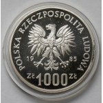 Vzorka STRIEBRO 1 000 zlatých 1985 Przemysław II - polovičná figúra