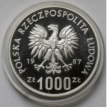 Próba SREBRO 1.000 złotych 1987 Kazimierz III Wielki - półpostać