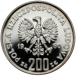 Próba SREBRO 200 złotych 1980 Kazimierz I Odnowiciel - półpostać