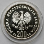 Próba SREBRO 200 złotych 1980 Kazimierz I Odnowiciel - półpostać