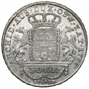 Galícia a Lodomeria, 30 krajcars 1777, Viedeň - veľmi pekné