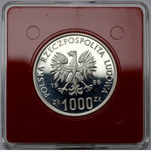 Vzorka SILVER 1 000 zlatých 1986 Sowa