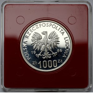 Próba SREBRO 1.000 złotych 1986 Sowa