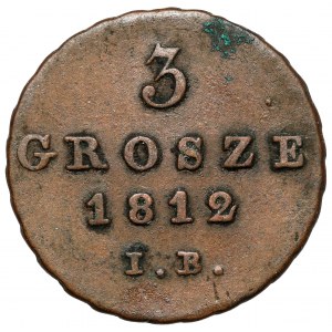 Księstwo Warszawskie, 3 grosze 1812 IB