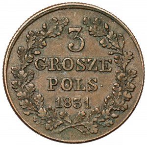 Powstanie Listopadowe, 3 grosze 1831 KG