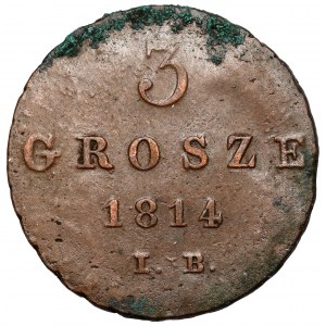 Varšavské knížectví, 3 groše 1814 IB - uzavřeno 4 - B.ŁADNY