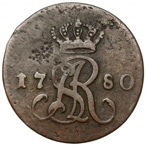 Poniatowski, polpenny 1780 EB, Varšava