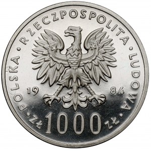 Próba NIKIEL 1.000 złotych 1984 Łabędź