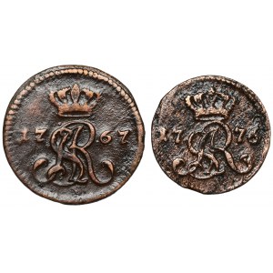 Poniatowski, 1776 šelak a 1767 půlpenny - sada (2ks)