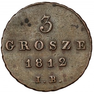 Księstwo Warszawskie, 3 grosze 1812 IB - b.ładny