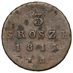 Varšavské vojvodstvo, 3 groše 1811 IB - široko