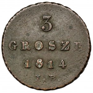Herzogtum Warschau, 3 Pfennige 1814 IB - offen 4