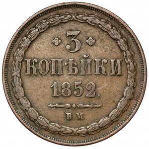 3 kopějky 1852 BM, Varšava