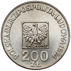 Vzorek STŘÍBRO 200 zlatých 1974 XXX let Polské lidové republiky