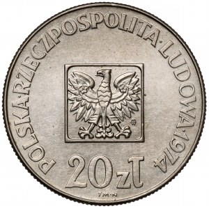 Próba MIEDZIONIKIEL 20 złotych 1974 XXX lat PRL