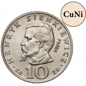 Muster MIEDZIONIKIEL 10 zloty 1974 Henryk Sienkiewicz