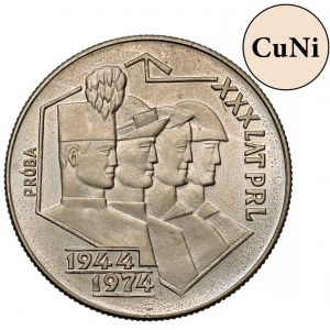 Próba MIEDZIONIKIEL 20 złotych 1974 Górnik, Hutnik... - bez znaku