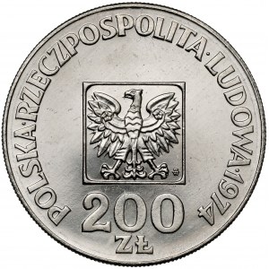 Próba NIKIEL 200 złotych 1974 XXX lat PRL